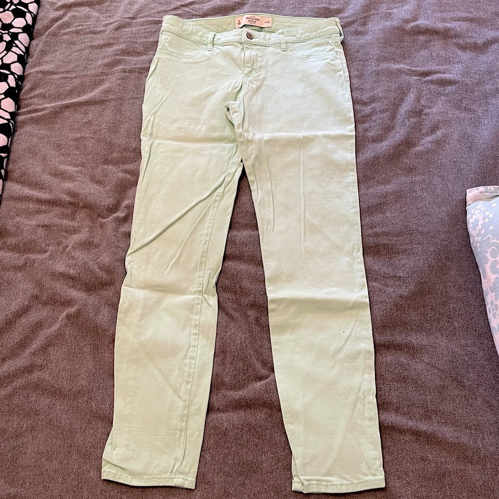 Abercrombie and Fitch Light Mint Jeans
